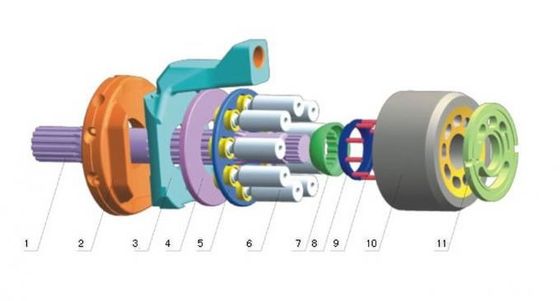 सिलेंडर ब्लॉक पिस्टन के साथ उच्च प्रदर्शन K5V140 कावासाकी हाइड्रोलिक पंप पार्ट्स