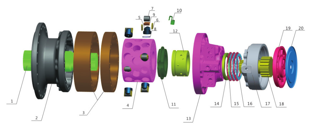 উচ্চ পারফরম্যান্স হাইড্রোলিক মোটর খুচরা যন্ত্রাংশ, MS250 পোকেলাইন হাইড্রোলিক্স অংশ